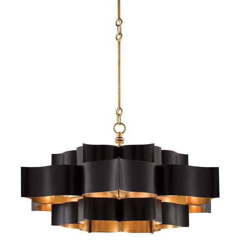 Grand Lotus Large Chandelier-Currey-CURY-9494-ChandeliersGold Leaf-3-France and Son