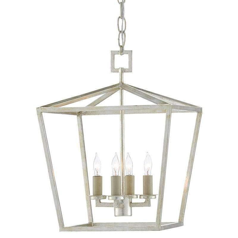 Denison Black Lantern-Currey-CURY-9000-0460-Pendants4-Light Small-Contemporary Silver Leaf-9-France and Son