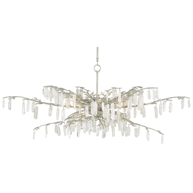 Forest Dawn Chandelier-Currey-CURY-9000-0608-ChandeliersTextured Silver/Natural-6-France and Son