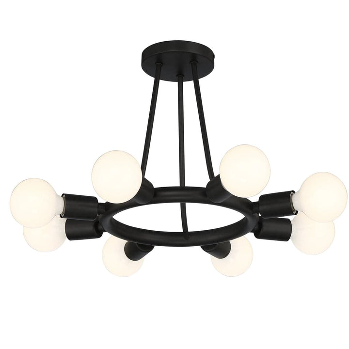 Dakota 8 Light Ceiling Mount-Crystorama Lighting Company-CRYSTO-9043-BK-Flush Mounts-1-France and Son