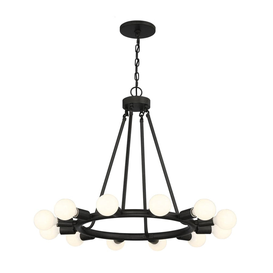 Dakota 12 Light Chandelier-Crystorama Lighting Company-CRYSTO-9045-BK-Chandeliers-1-France and Son