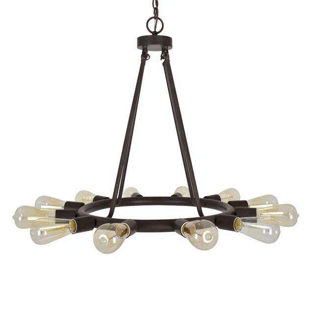 Dakota 12 Light Bronze Chandelier-Crystorama Lighting Company-CRYSTO-9045-CZ-Chandeliers-1-France and Son