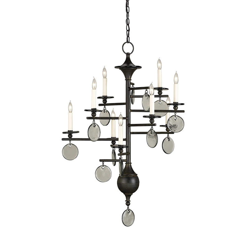 Sethos Black Rectangular Chandelier-Currey-CURY-9126-Chandeliers9-Light-Old Iron-3-France and Son