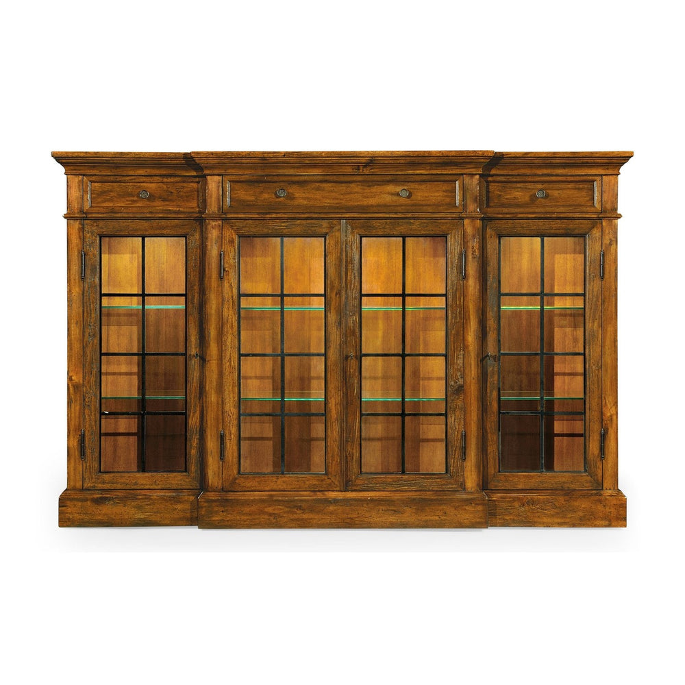Four Door China Display Cabinet-Jonathan Charles-JCHARLES-491027-CFW-Bookcases & CabinetsCountry Walnut-2-France and Son