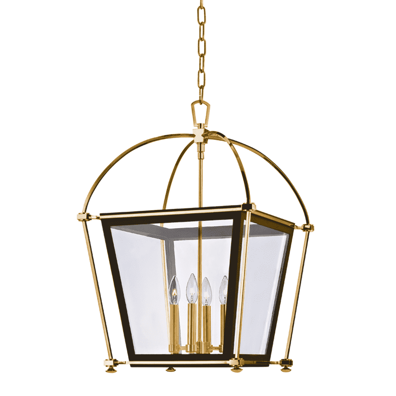 Hollis 4 Light Pendant-Hudson Valley-HVL-3618-AGB-PendantsAged Brass-1-France and Son