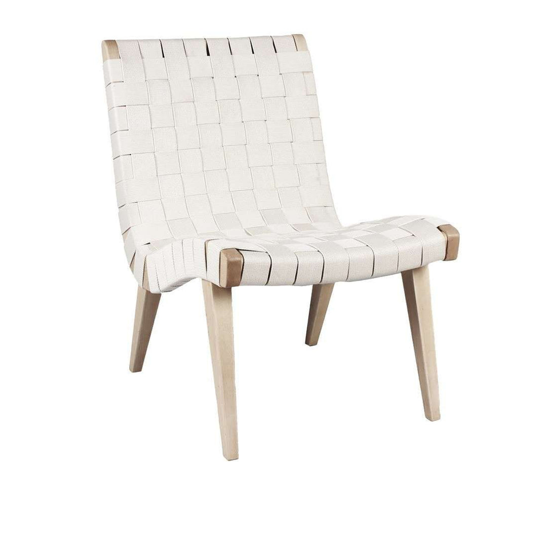 Mid-Century Modern Reproduction Risom Lounge Chair - White Inspired by Jens Risom