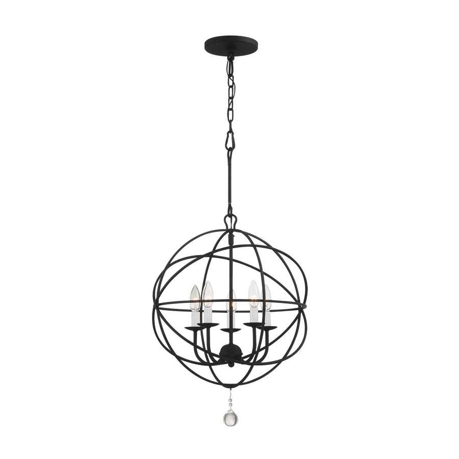 Solaris 5 Light Mini Chandelier-Crystorama Lighting Company-CRYSTO-9224-BK-Chandeliers-1-France and Son