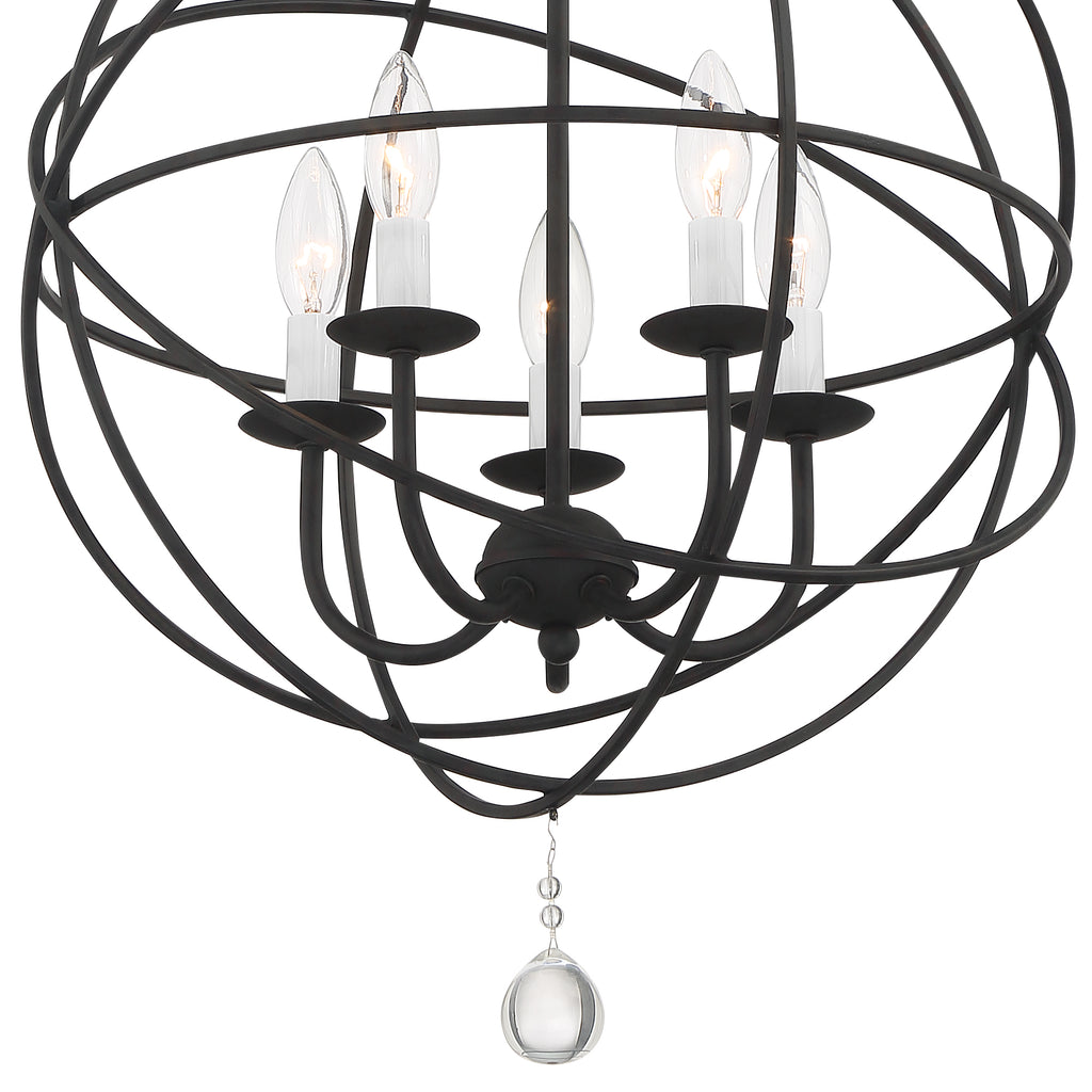 Solaris 5 Light Mini Chandelier-Crystorama Lighting Company-CRYSTO-9224-BK-Chandeliers-3-France and Son