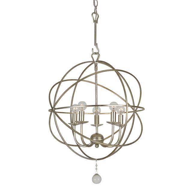Solaris 5 Light Mini Chandelier-Crystorama Lighting Company-CRYSTO-9224-OS-ChandeliersSilver-2-France and Son