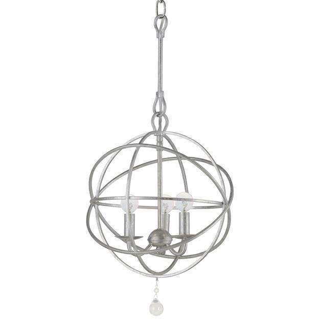 Solaris 3 Light Mini Chandelier-Crystorama Lighting Company-CRYSTO-9225-OS-ChandeliersSilver-2-France and Son