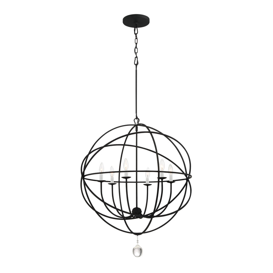 Solaris 6 Light Sphere Chandelier-Crystorama Lighting Company-CRYSTO-9226-BK-Chandeliers-1-France and Son