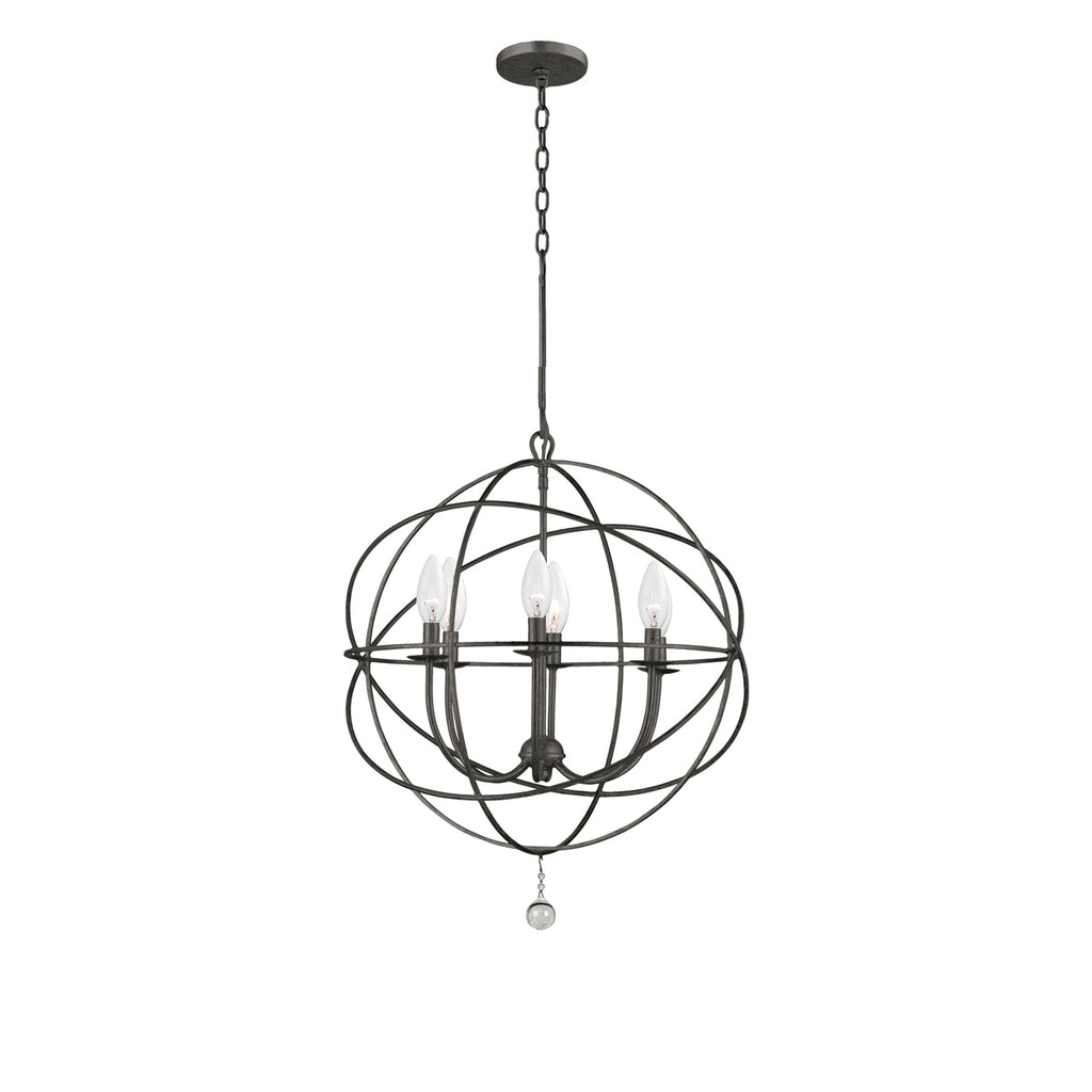 Solaris 6 Light Sphere Chandelier-Crystorama Lighting Company-CRYSTO-9226-BK-Chandeliers-3-France and Son