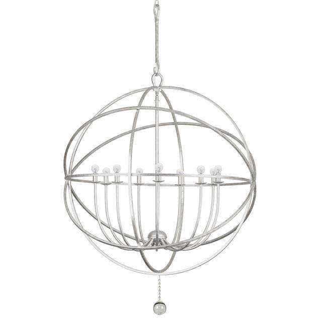 Solaris 9 Light Sphere Chandelier-Crystorama Lighting Company-CRYSTO-9229-OS-ChandeliersSilver-1-France and Son