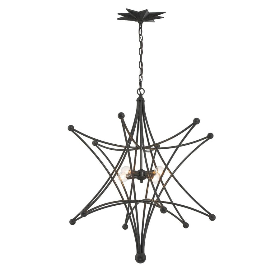 Astro 4 Light Black Chandelier-Crystorama Lighting Company-CRYSTO-9236-BK-Chandeliers-1-France and Son