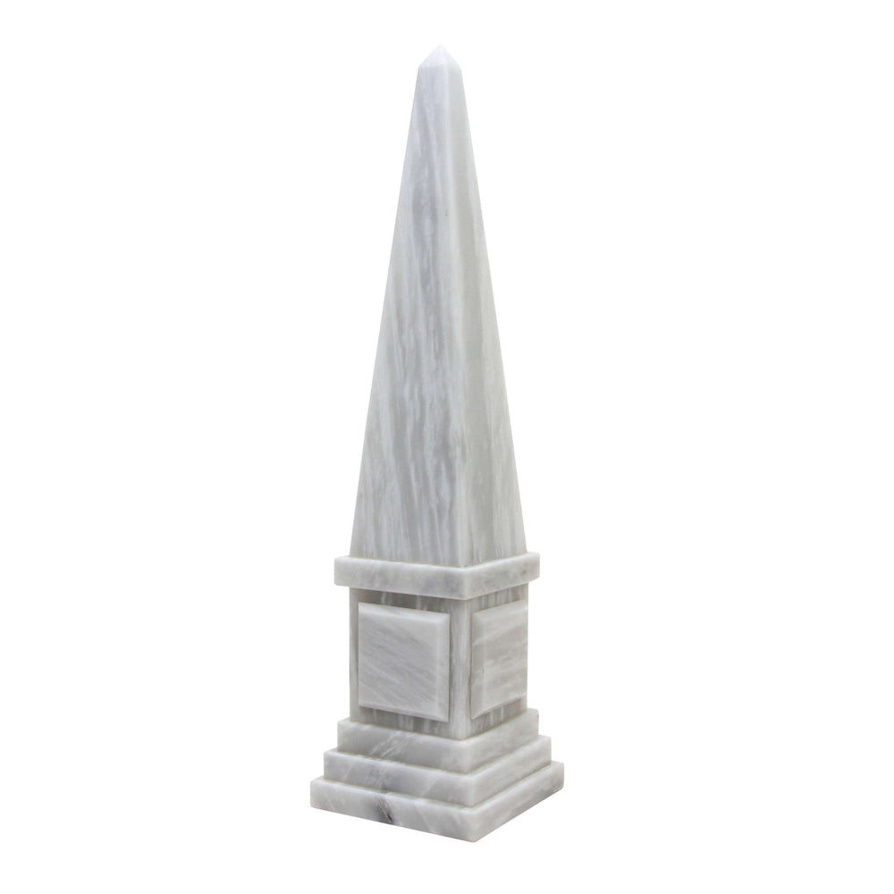 Atlas Collection Pearl White 20" Marble Obelisk 