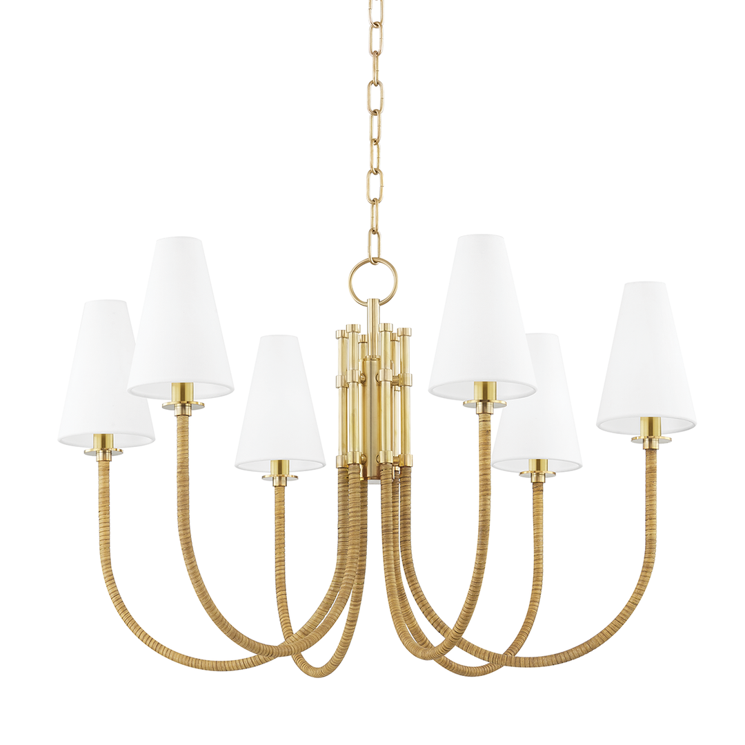 Ripley 6 Light Chandelier Aged Brass-Hudson Valley-HVL-8732-AGB-Chandeliers-1-France and Son