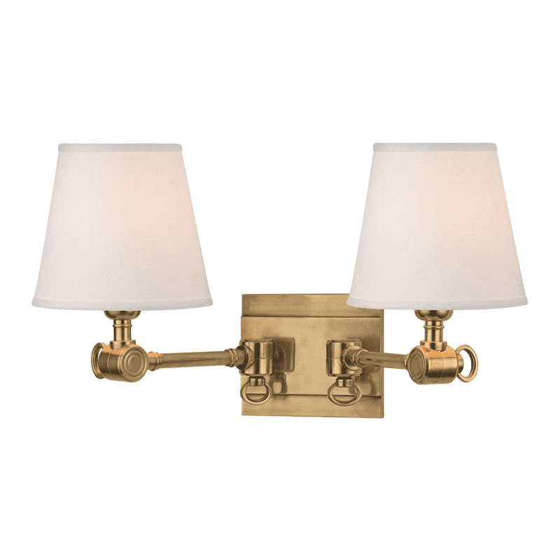 Hillsdale 2 Light Wall Sconce-Hudson Valley-HVL-6232-AGB-Wall LightingAged Brass-2-France and Son