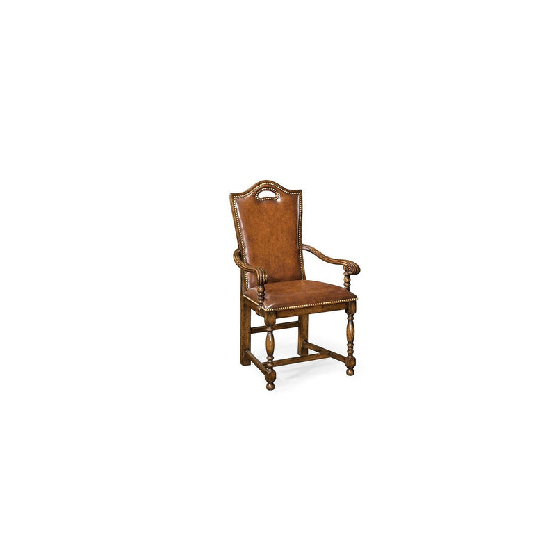 Casual High Back Arm Chair-Jonathan Charles-JCHARLES-493381-AC-DTM-F400-Dining ChairsMedium Driftwood & Shambala-8-France and Son