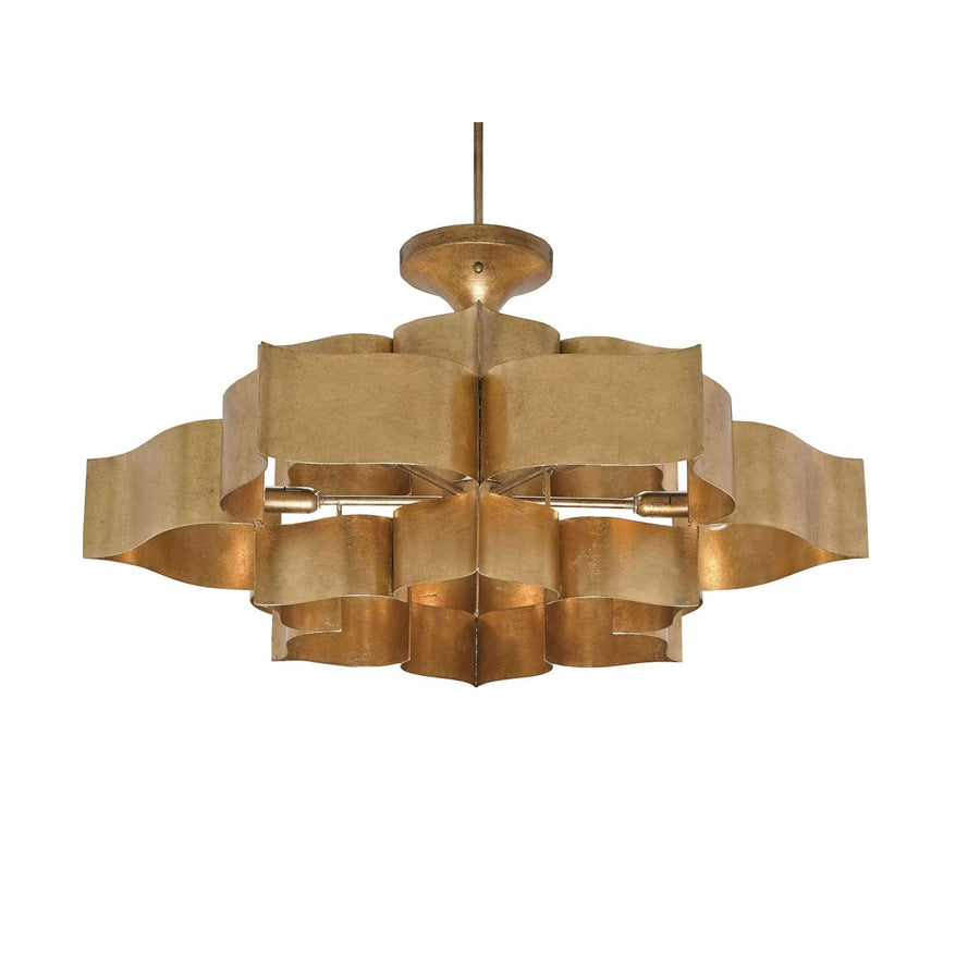Grand Lotus Large Chandelier-Currey-CURY-9494-ChandeliersGold Leaf-1-France and Son