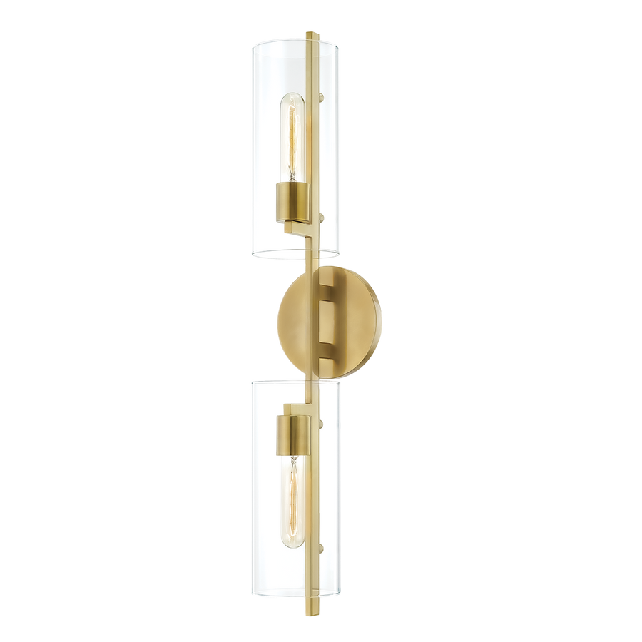 Ariel 2 Light Wall Scone-Mitzi-HVL-H326102-AGB-Wall LightingAged Brass-1-France and Son