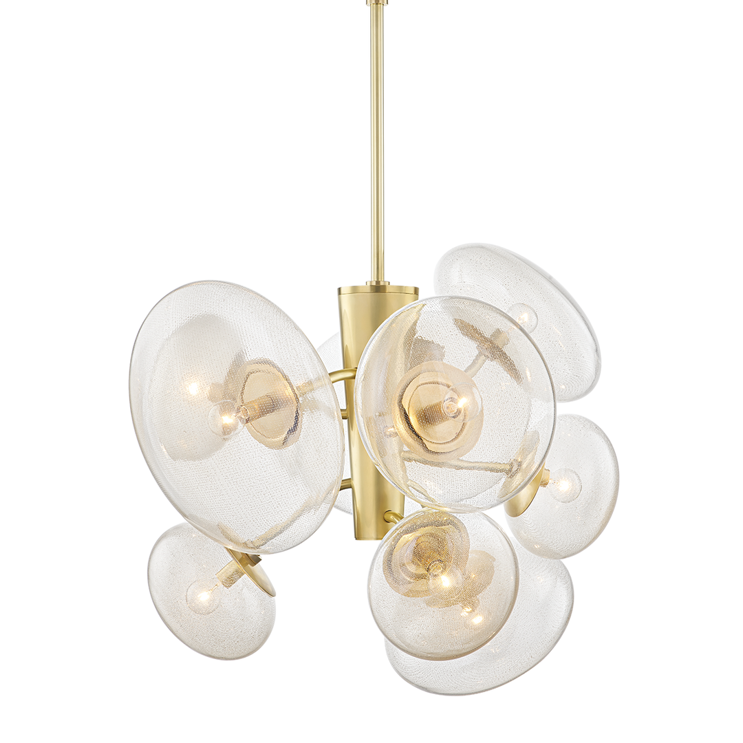 Opera 9 Light Pendant Blossom-Hudson Valley-HVL-KBS1471809-AGB-PendantsAged Brass-1-France and Son