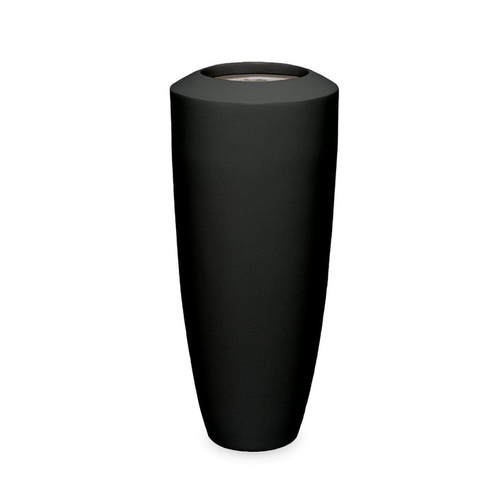 Fiberglass Small Barrel Planter-Gold Leaf Design Group-GOLDL-9505-BK-PlantersSmall-Black-Satin-15-France and Son