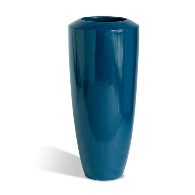 Fiberglass Small Barrel Planter-Gold Leaf Design Group-GOLDL-9505-LB-PlantersSmall-Loyal Blue-Satin-6-France and Son