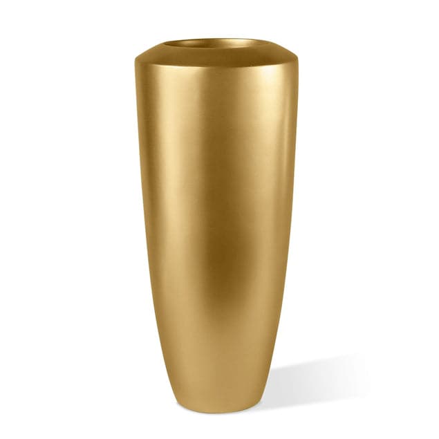 Fiberglass Small Barrel Planter-Gold Leaf Design Group-GOLDL-9505-GO-GLOSS-PlantersSmall-Gold-Gloss-5-France and Son