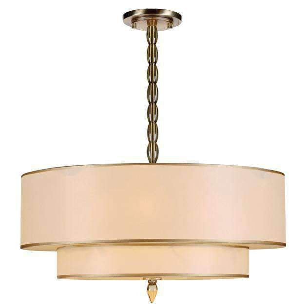 Luxo 5 Light Drum Shade Chandelier-Crystorama Lighting Company-CRYSTO-9507-AB-ChandeliersAntique Brass-1-France and Son