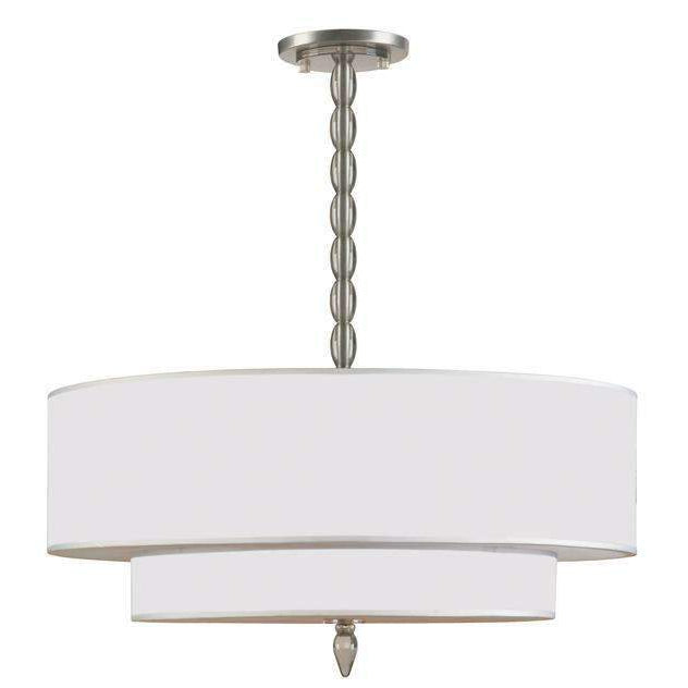 Luxo 5 Light Drum Shade Chandelier-Crystorama Lighting Company-CRYSTO-9507-SN-ChandeliersSatin Nickel-2-France and Son