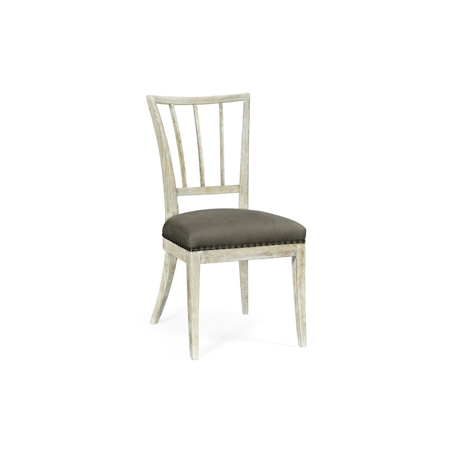 Lucillo Washed Acacia Carver Side Chair-Jonathan Charles-JCHARLES-530204-SC-WAA-Dining ChairsFabric-1-France and Son