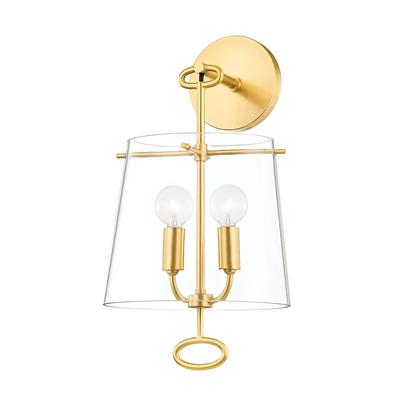 James 2 Light Wall Sconce-Hudson Valley-HVL-4702-AGB-Wall LightingAged Brass-1-France and Son