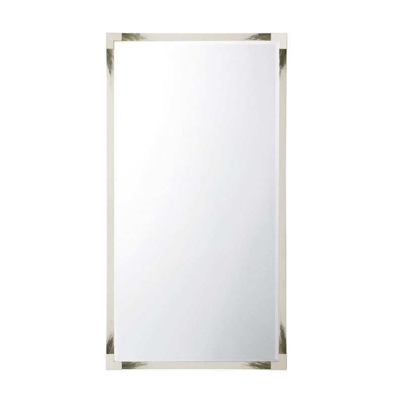Cutting Edge Floor Mirror (Longhorn White)-Theodore Alexander-THEO-3102-453-Mirrors-1-France and Son