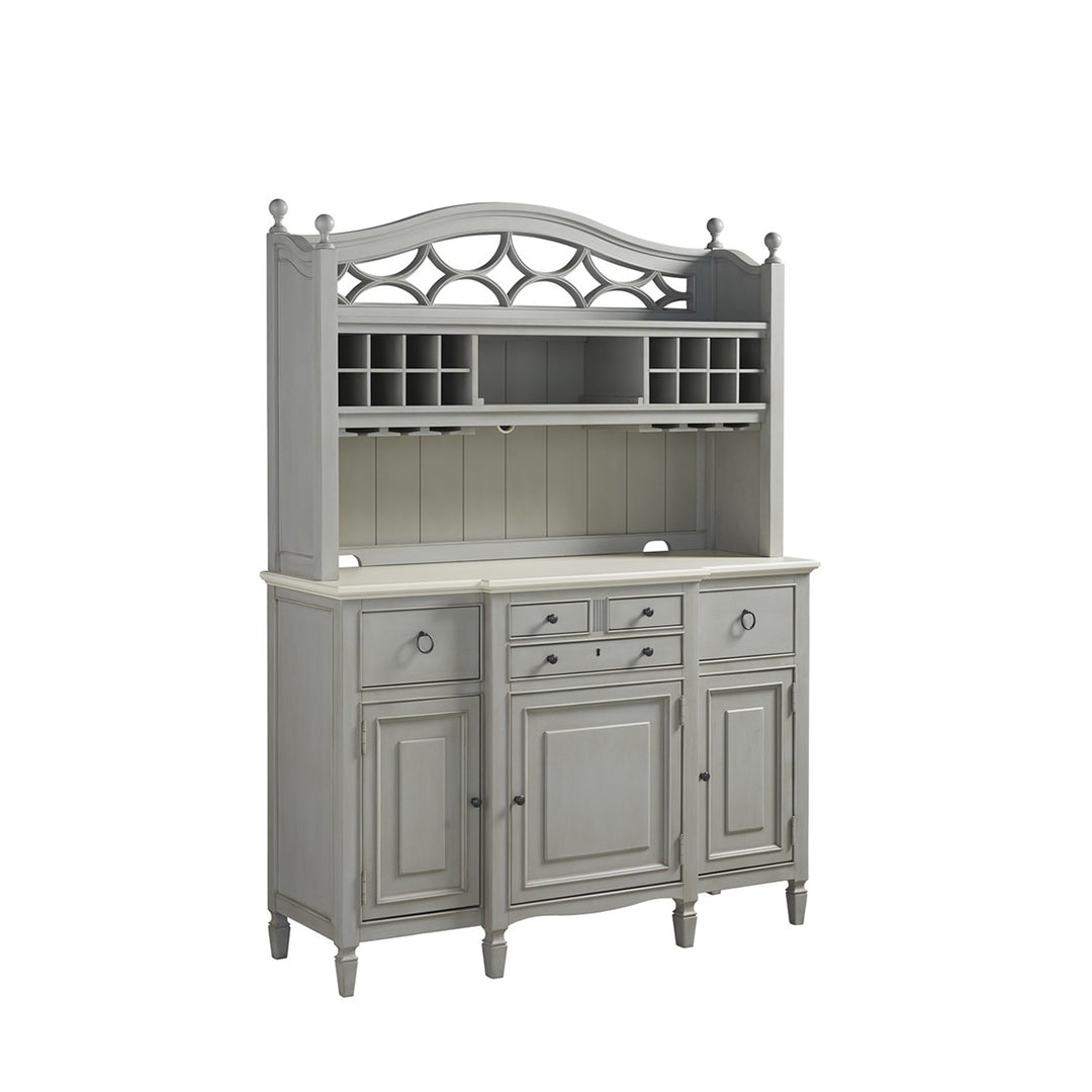 Summer Hill Collection - Serving Buffet with Bar Hutch-Universal Furniture-UNIV-986670C-Bar StorageDusk Grey-6-France and Son