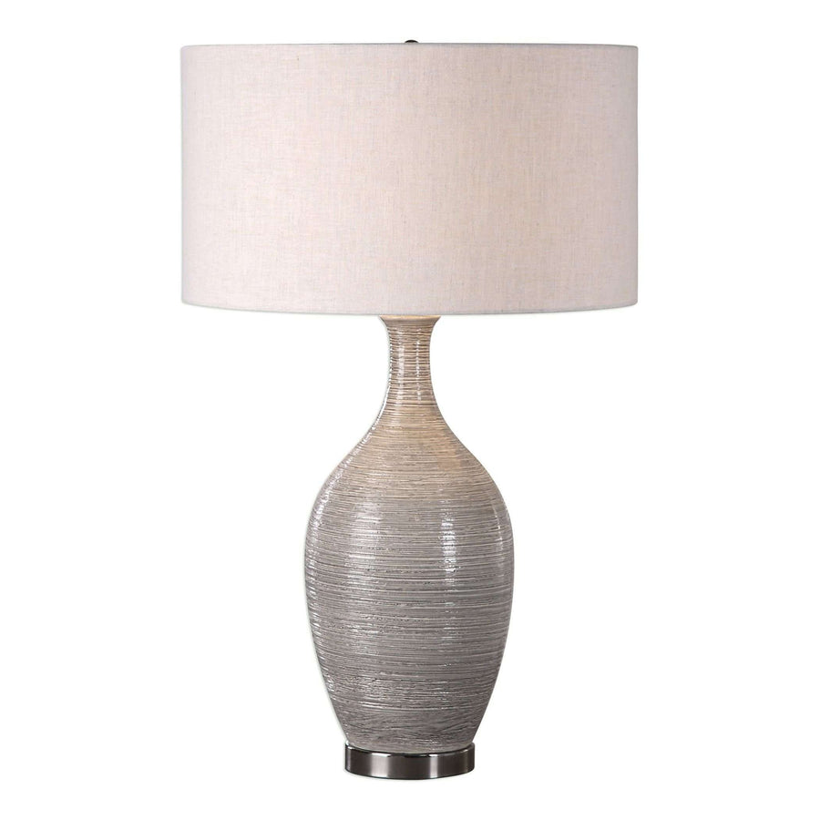 Dinah Gray Textured Table Lamp-Uttermost-UTTM-27518-Table Lamps-1-France and Son