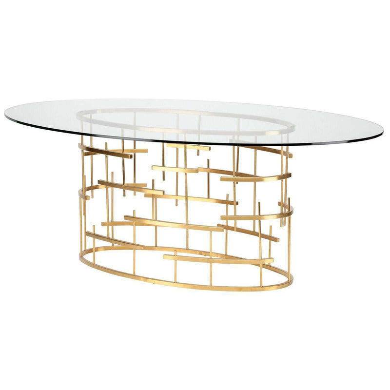 Tiffany Dining Table-Nuevo-NUEVO-HGSX220-Dining TablesOval-Gold-1-France and Son