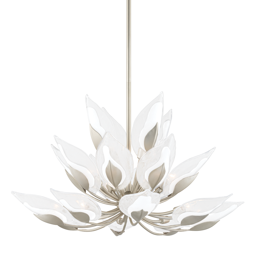 Blossom 20 Light Chandelier Silver Leaf-Hudson Valley-HVL-4840-SL-Chandeliers-1-France and Son