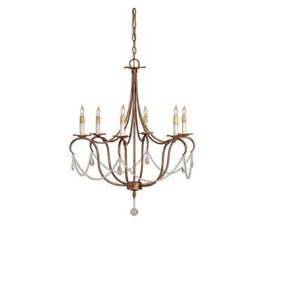 Crystal Lights Gold Chandelier-Currey-CURY-9880-ChandeliersRhine Gold-6-Light-1-France and Son