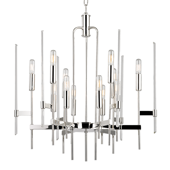 Bari 12 Light Chandelier-Hudson Valley-HVL-9912-PN-ChandeliersPolished Nickel-2-France and Son