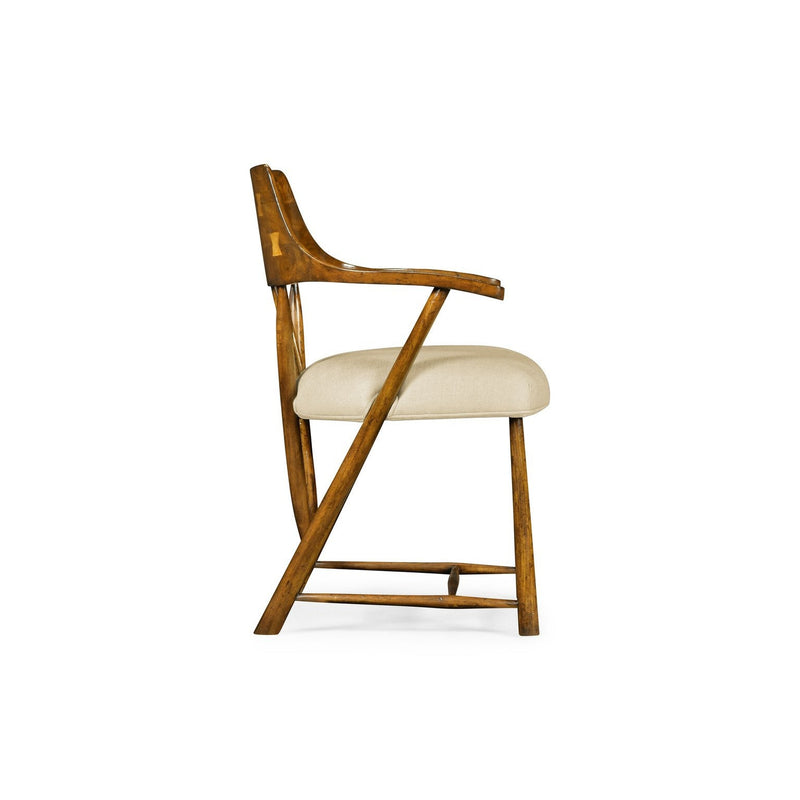 Smokers Style Dining Arm Chair-Jonathan Charles-JCHARLES-492783-DTM-F400-Dining ChairsMedium Driftwood-6-France and Son