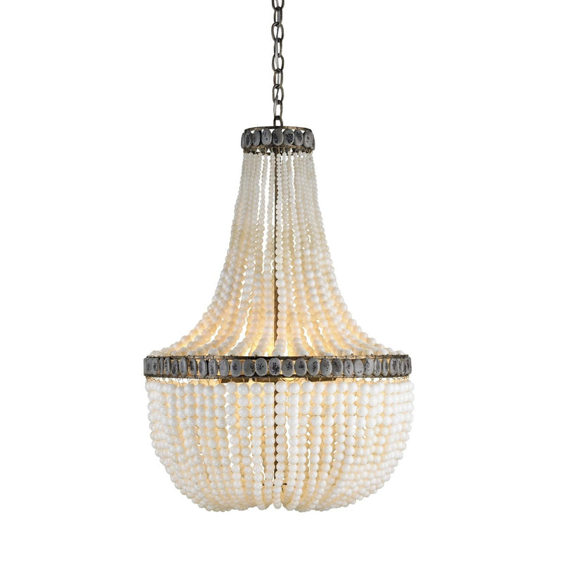 Hedy Turquoise Chandelier-Currey-CURY-9970-ChandeliersPyrite Bronze/Cream/Gray-2-France and Son