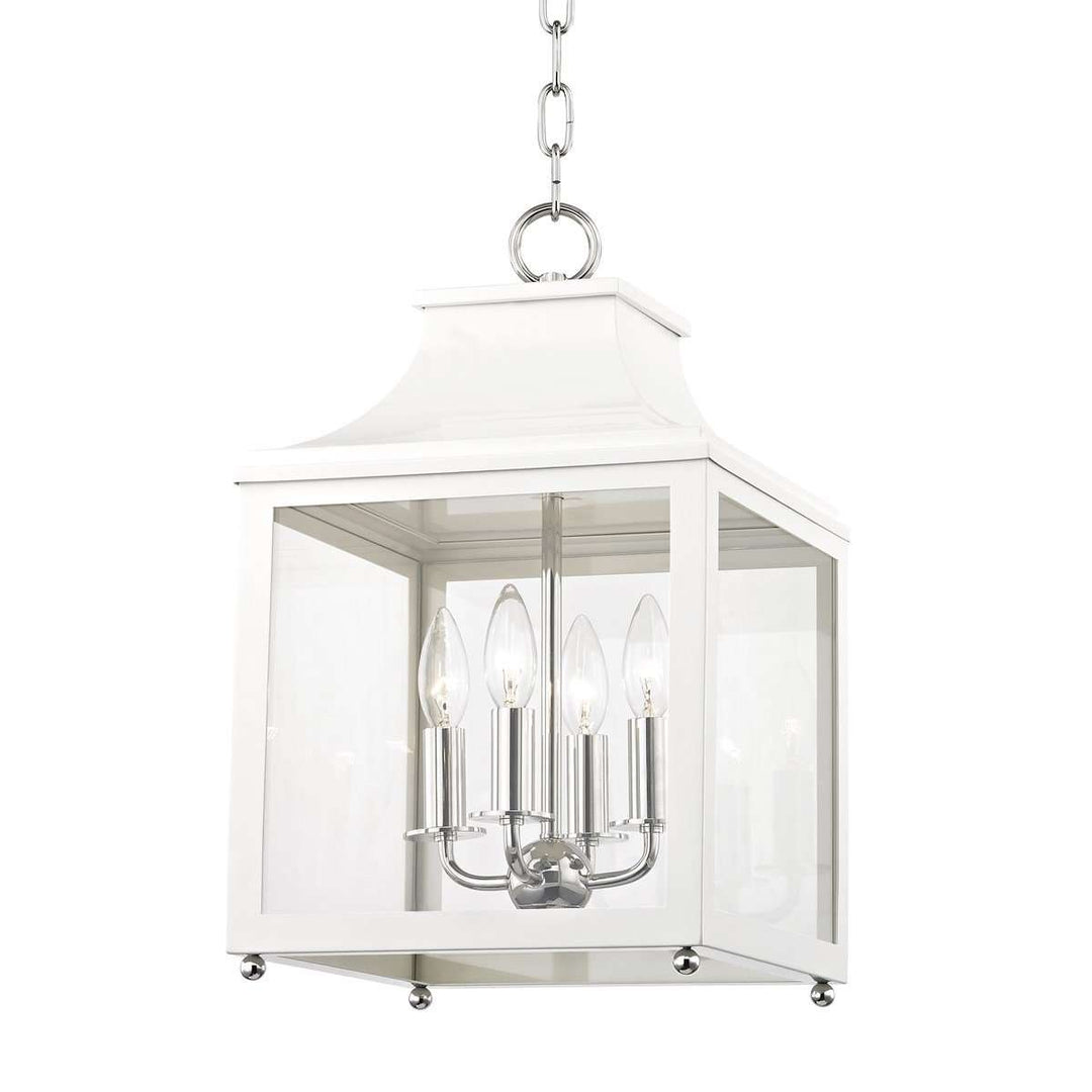 Leigh 4 Light Small Pendant-Mitzi-HVL-H259704S-PN/WH-PendantsSilver/White-7-France and Son