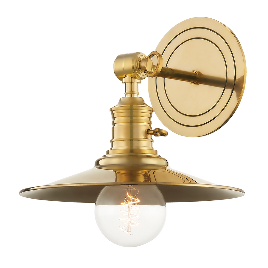 Garden City 1 Light Wall Sconce-Hudson Valley-HVL-8320-AGB-Outdoor Wall SconcesAged Brass-1-France and Son