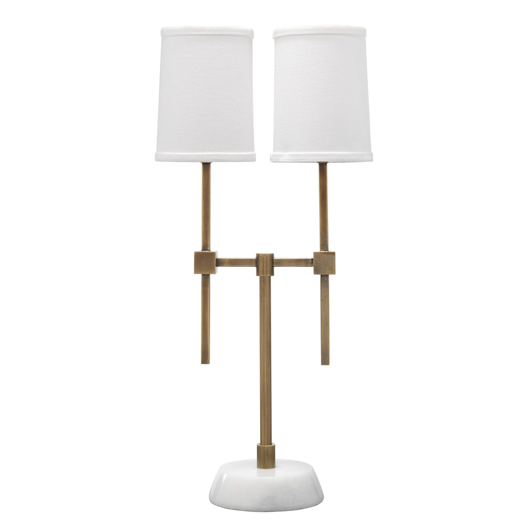 Minerva Twin Shade Console Lamp-Jamie Young-JAMIEYO-9MINE-TLAB-Table Lamps-1-France and Son