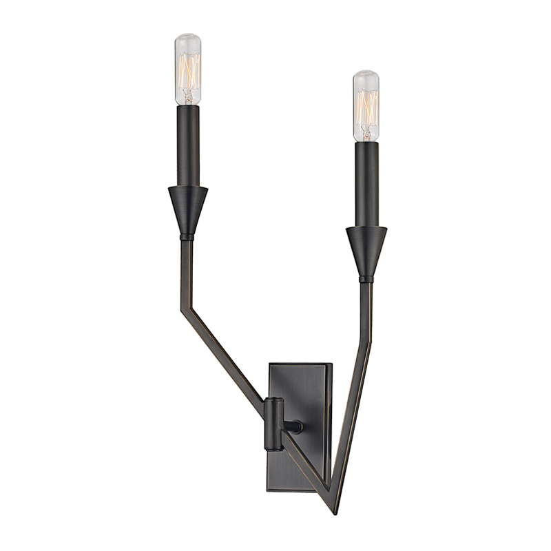 Archie 2 Light Left Wall Sconce-Hudson Valley-HVL-8502L-OB-Wall LightingOld Bronze-2-France and Son