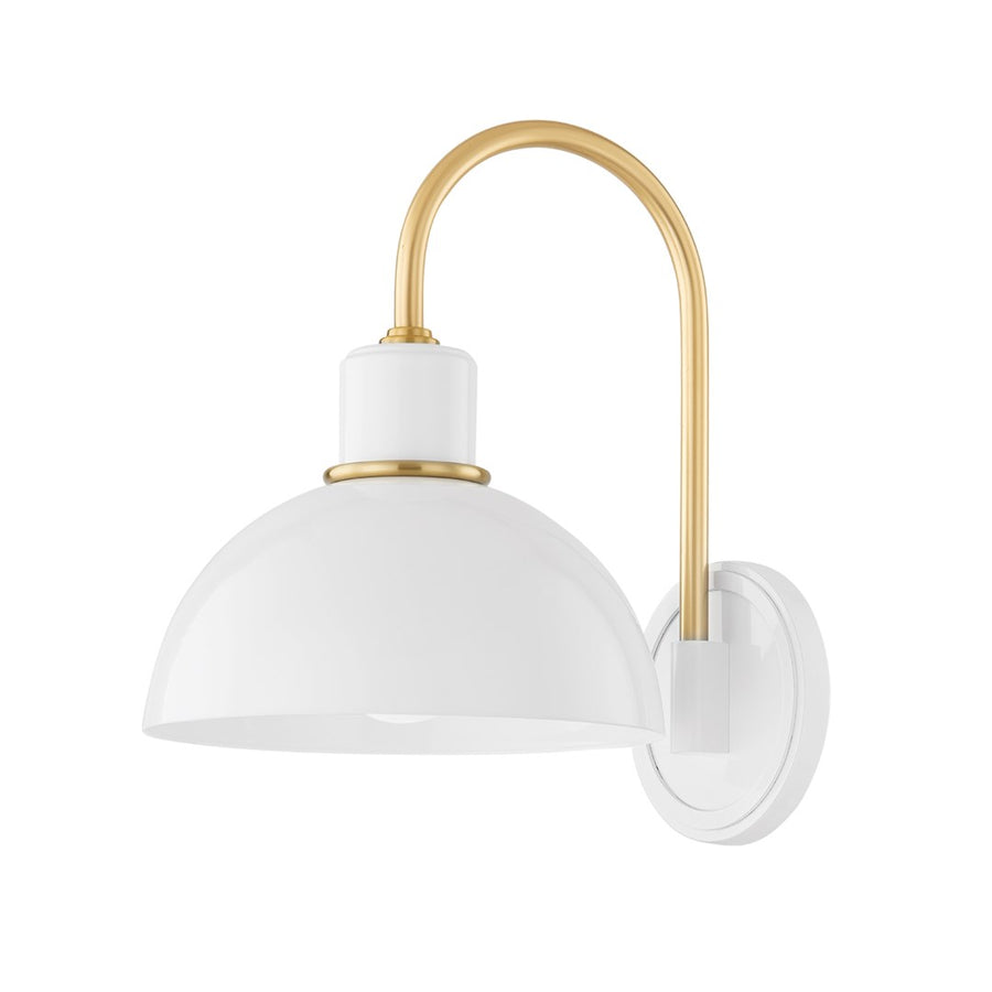 Camille 1 Light Wall Sconce-Mitzi-HVL-H769101-AGB/GWH-Wall SconcesAged Brass White-1-France and Son