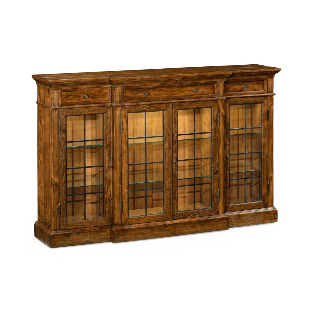 Four Door China Display Cabinet-Jonathan Charles-JCHARLES-491027-CFW-Bookcases & CabinetsCountry Walnut-1-France and Son