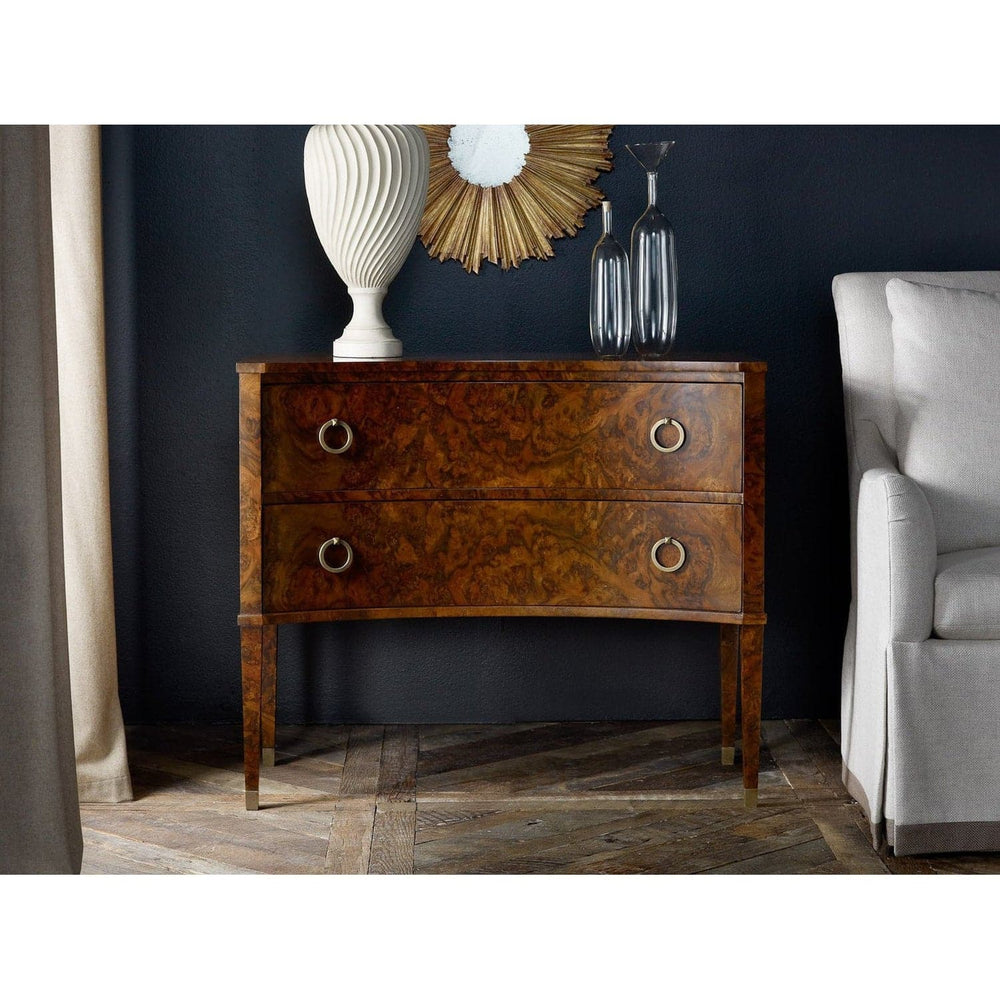 Two Drawer Concave Burl Commode-Modern History-MODERN-MH476F01-Dressers-1-France and Son