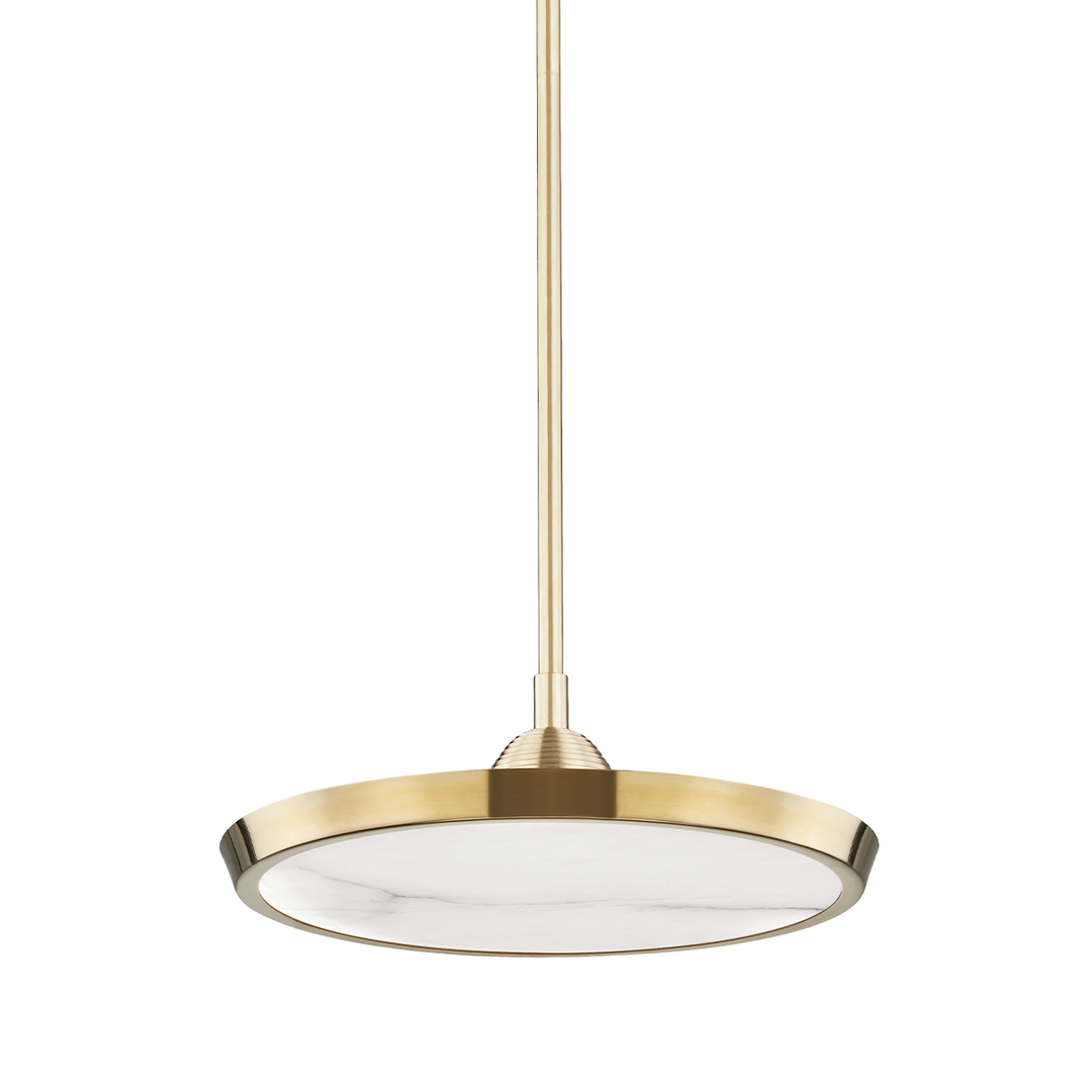 Drapper Small Led Pendant-Hudson Valley-HVL-3616-AGB-PendantsAged Brass-1-France and Son