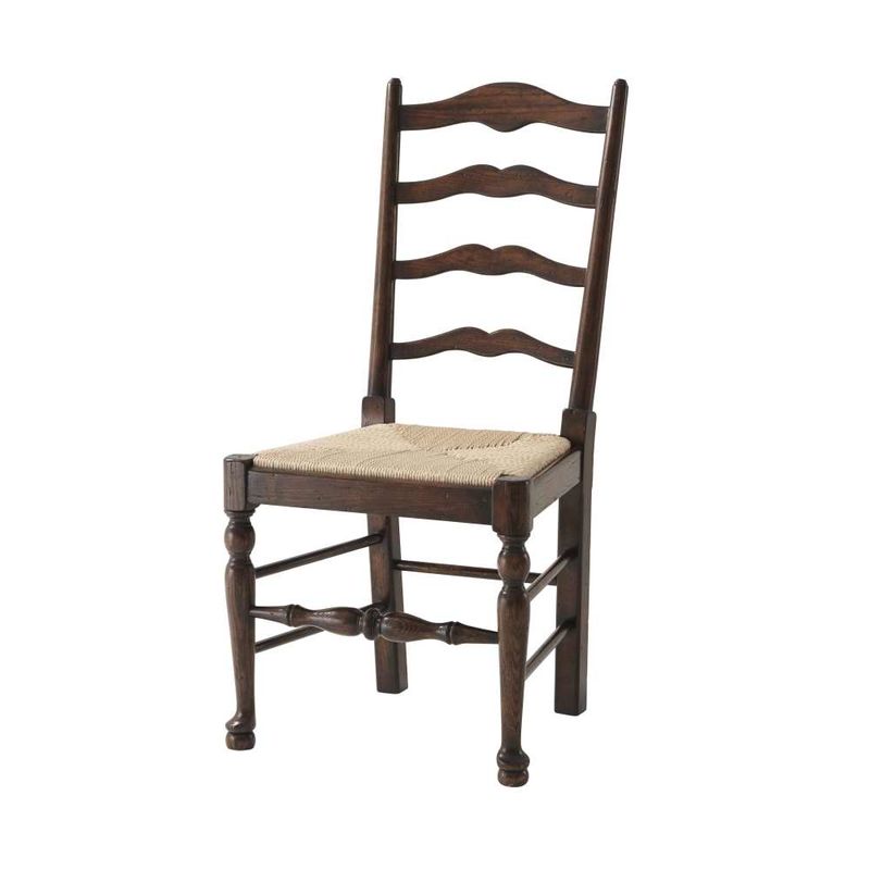 Victory Oak Ladderback Side Chair - Set of 2-Theodore Alexander-THEO-AL40092-Dining Chairs-1-France and Son